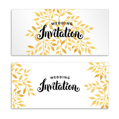 Gold Line Floral invitation