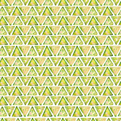 Watercolor triangle geometrical seamless pattern
