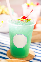 iced apple soda drink