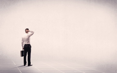 Business person standing in empty space