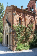 Fototapeta na wymiar Old chapel of medieval castle. Grazzano Visconti, Italy