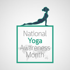 National Yoga Awareness Month vector icon illustration