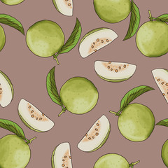 Seamless guava background for graphic design.