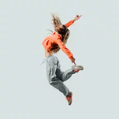 Foto op Canvas Modern style dancer jumping © stokkete