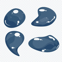 blue drops on transparent