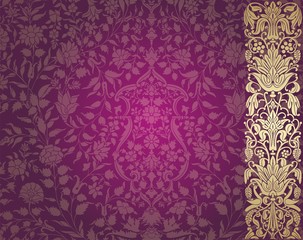 wedding card design, paisley floral pattern , India