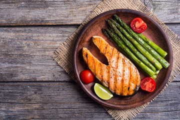 Fillet of grilled salmon