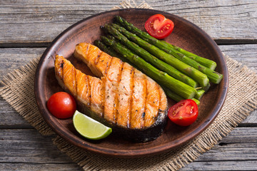 Fillet of grilled salmon