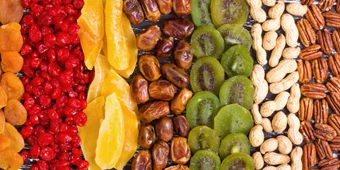 Zelfklevend Fotobehang Mix of nuts , dried and candied fruit © whitestorm