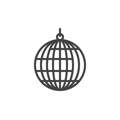 Disco ball line icon, outline vector sign, linear style pictogram isolated on white. Symbol, logo illustration. Editable stroke