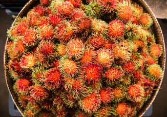 Fototapeta premium Rambutan on the counter market