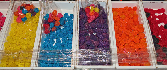 Candies sold by street vendor at town fiesta