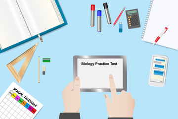 Biology Practice Test Concept Vector