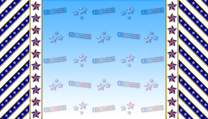 3D, Blue gradient background for American Holiday. Columbus Day, 3D, Template for American Holiday.