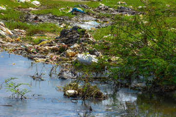 Mountain garbage in developing countries South East Asia
