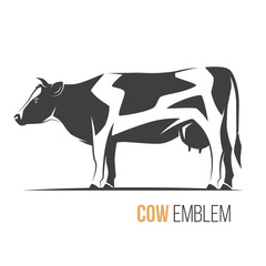 Vector illustration of a stylish spotted holstein cow.