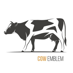 Vector illustration of a stylish spotted holstein cow.