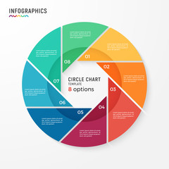 Vector circle chart infographic template for data visualization.