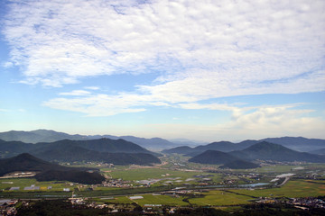 Fototapeta na wymiar The lookout view around Namsan Mountain. Pic was taken in August 2017