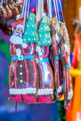 Fototapeta na wymiar German market candy stall at Christmas fair