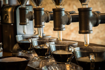 Drip brewing, filtered coffee, or pour-over is a method which involves pouring water over roasted, ground coffee beans contained in a filter.