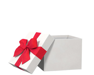 open gift box isolated on white, 3d
