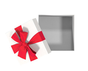 open gift box, top, isolated on white, 3d