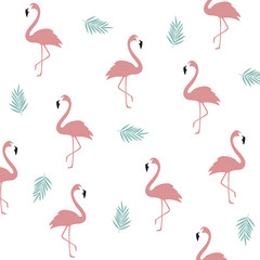 Seamless flamingo pattern background. Flamingo poster design. Wallpaper, invitation cards, textile print vector illustration design