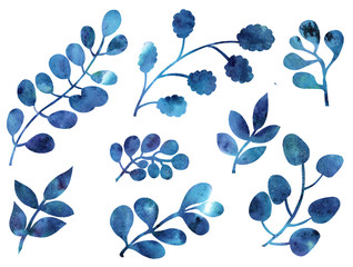 Blue leaves ornament