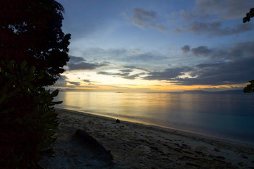 Fototapeta premium beautiful sunset in batanta island, raja ampat west papua