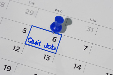 quit job date on calendar