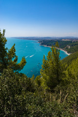 Obraz premium Riviera del Conero (Conero coast) seen from above. Marche, Ancona, Italy.