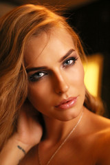 Fototapeta premium fashion portrait of beautiful sensual woman with blond hair