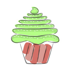 Hand drawn cupcake