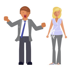 Man and woman expression. 