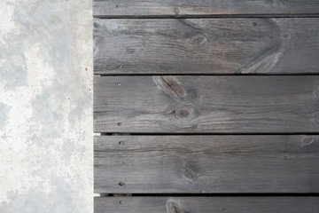 wooden plank with blank space cement background