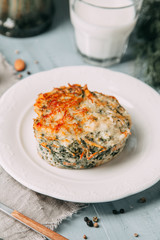 vegetable cutlet in composition on wooden table