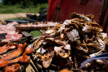 Dry fish in the thailand market