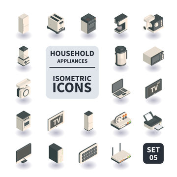Simple Set of Household appliances Icons.