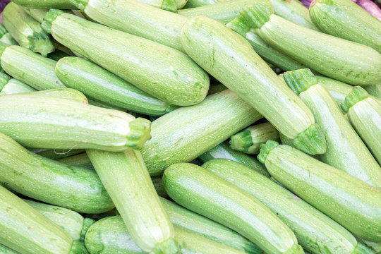 Food background with ripe zucchini