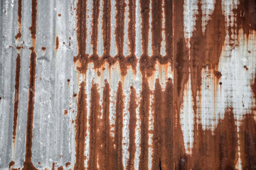 Rusty corrugated metal wall