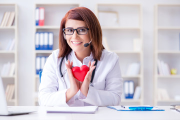 Heart doctor in telemedicine medical concept