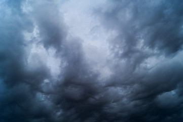Obraz premium Grey dark stormy clouds on the sky