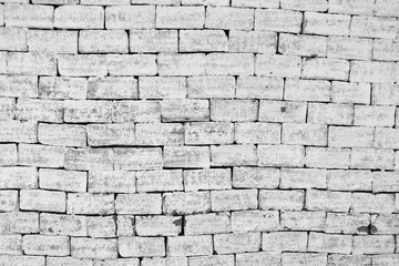 uneven masonry Brick wall in black and white