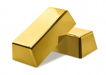 Gold bars isolated on white background. Financial concept.
