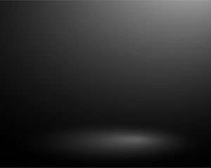 Template empty black background with soft spotlight lighting