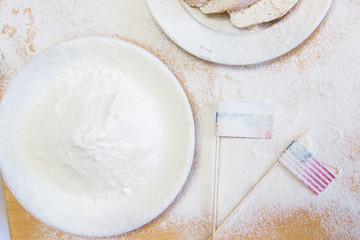 Bread on the floured table