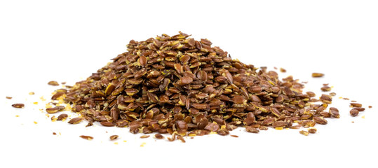 flaxseed on white background