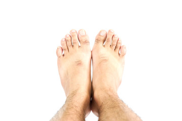 Fototapeta premium The Foot on White background