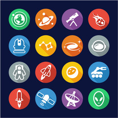 Space Icons Flat Design Circle